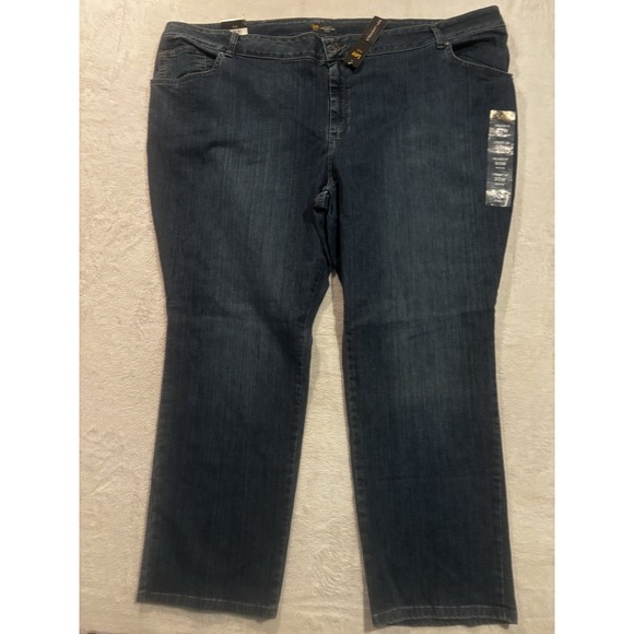 New Lee Jeans Women's 30W Petite Straight Leg Relaxed Fit Blue New With Tags - Picture 2 of 12